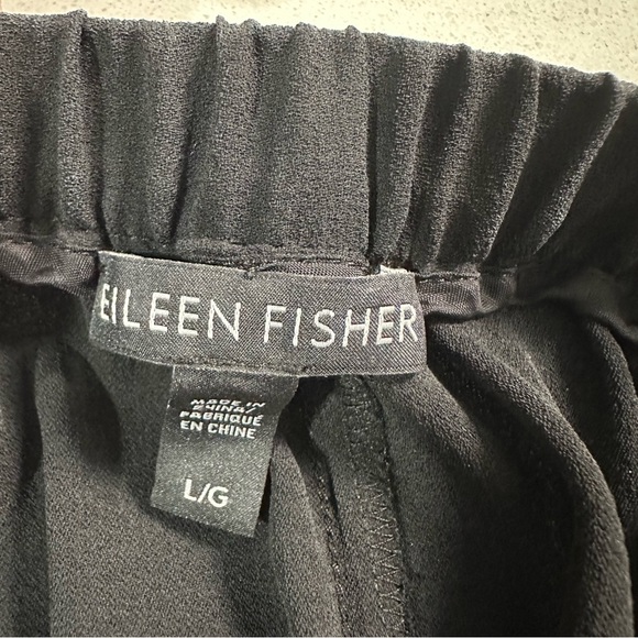 Eileen Fisher Womens Silk Pull On Pants Black Size Large Classic Old Money Work - Picture 4 of 4